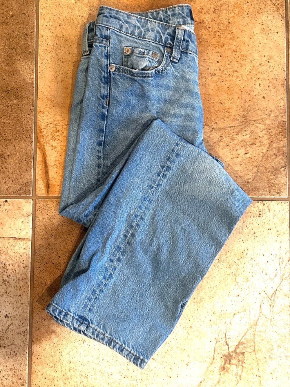 Aeropostale Women's Low Rise Baggy Jeans 90s Size 2 Regular Light Wash